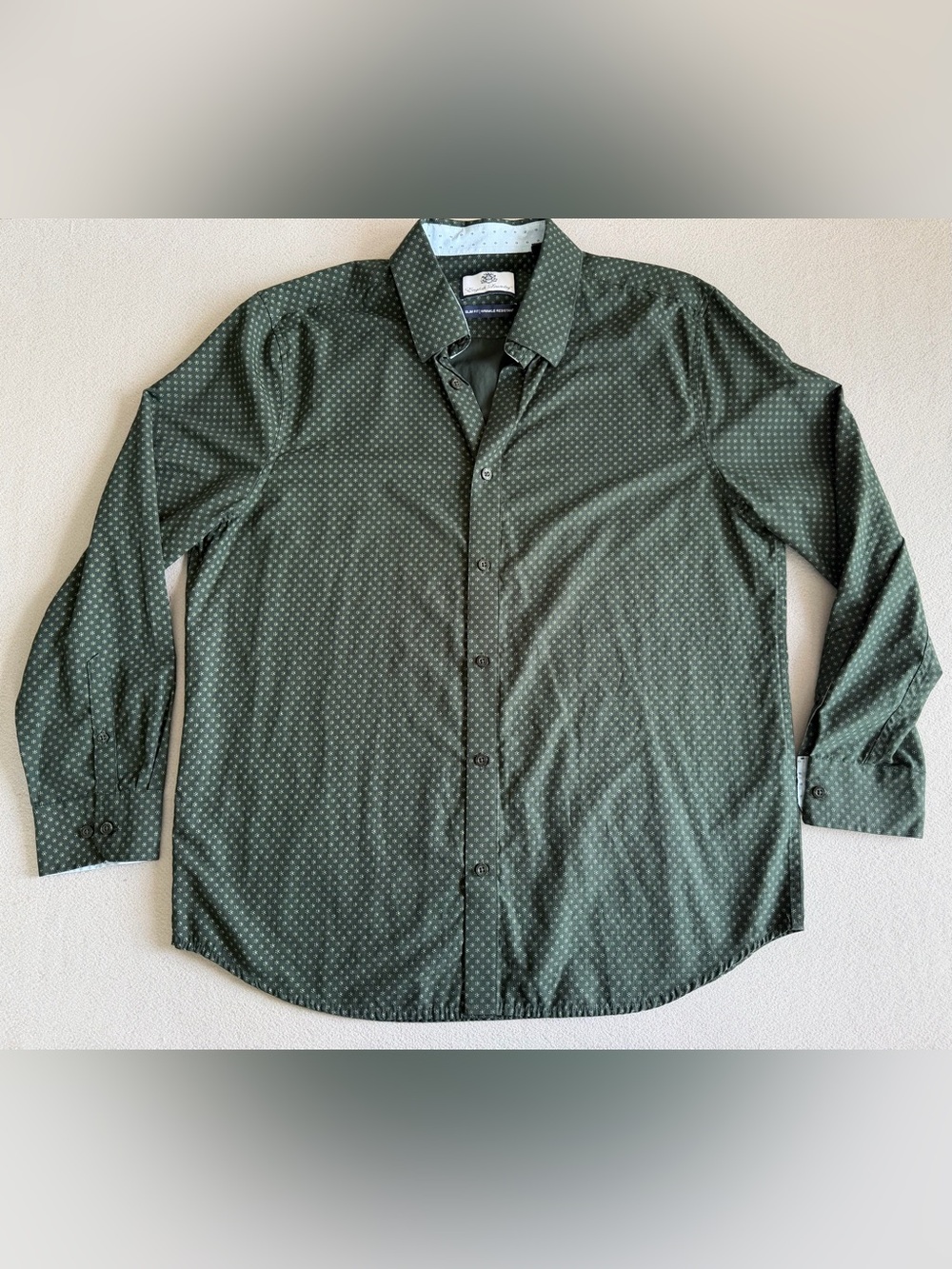 English Laundry Shirt Mens XL Green Floral Long Sleeve Button Front Casual